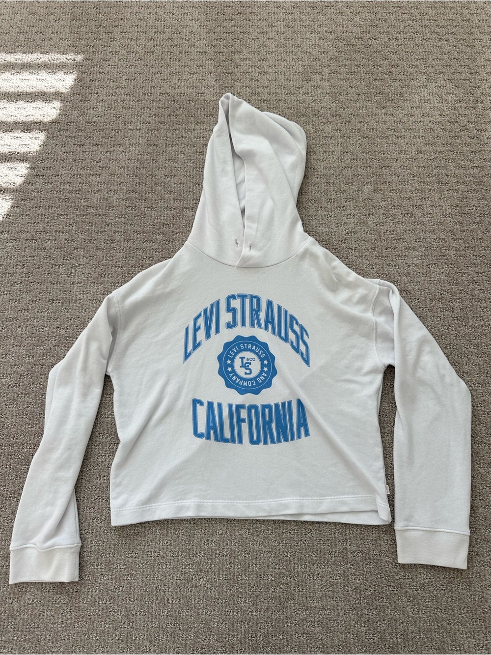 Levi's White Hoodie with Blue California Logo